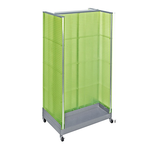 H-Unit Pegboard Floor Display on Wheeled Base